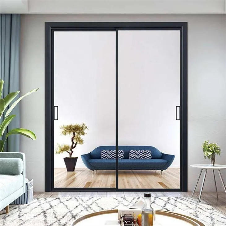 Aluminum sliding door with windows